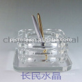 El mejor precio de calidad superior Cristal Regalos de oficina / Crystal Desktop Pen Holder y reloj de mesa y Carder Holder